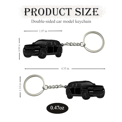 Image of Double-Sided Car Keychain Compatible with Grand Cherokee,Metal Key Chain,For Grand Cherokee Accessories,Enamel Keychain