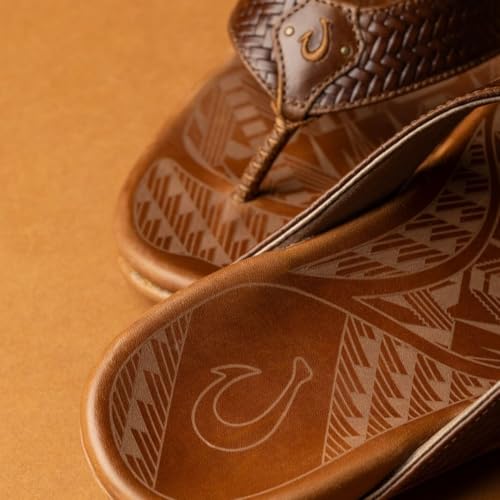 Image of OluKai Mea Ola Men's Leather Beach Sandals, Soft & Durable Flip Flops