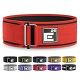 Element 26 Self-Locking Weight Lifting Belt - Premium Weightlifting Belt for Serious Functional Fitness, Power Lifting, and Olympic Lifting Athletes - Squat & Deadlift for Men & Women (Large, Red)