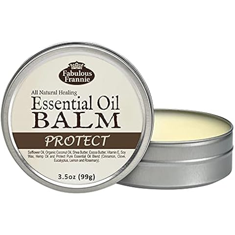 Fabulous Frannie Protect Healing Balm Made with Pure Essential Oils and Organic Coconut Oil, Shea Butter, Cocoa Butter, Vitamin E and Hemp Oils 3.5oz Tin Cover