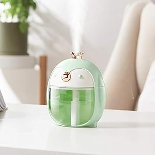 BRT Bearings Humidificateur ultrasonique Portable Mignon Pingouin pour Animaux de Compagnie 300ML Air USB diffuseur d'huile Essentielle d'arôme avec Lampe de Nuit de Couleur Umidificador LightGreen