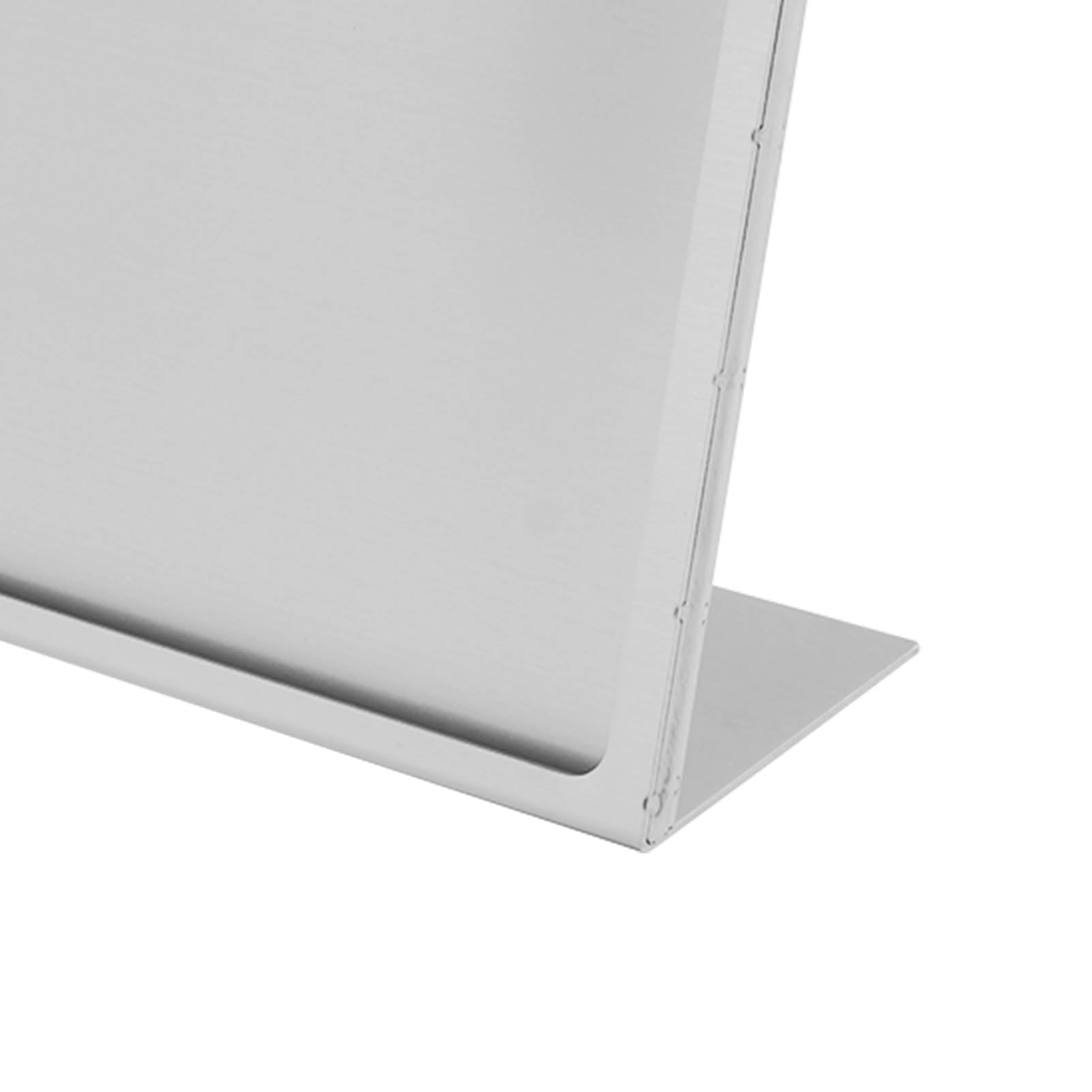Soporte para letreros verticales, soporte de menú de mesa, soporte vertical para menús de acero inoxidable para restaurantes, hoteles y cafeterías, soporte de letreros de escritori