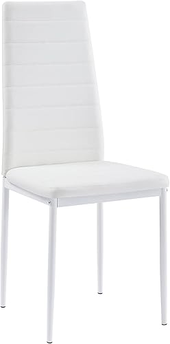 Miniatura 43 de Juego de 4 sillas de comedor, silla auxiliar tapizada, sillas modernas de cocina y comedor, silla de comedor de piel sintética lavable con patas de