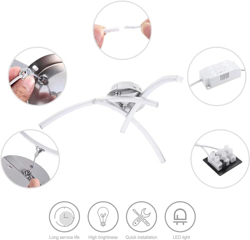 Lampe de éclairage LED plafond blanc froid pour salon moderne - 7