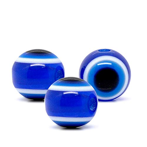 YouFia Lot de 100 perles en résine œil bleu foncé pour loisirs créatifs 2 x 10 mm Cover