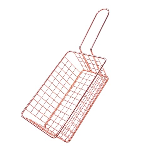 Freidoras Contenedor de almacenamiento de alimentos con asa, cesta de malla para freír, soporte para patatas fritas, cesta para freír profundamente, herramienta de cocina duradera