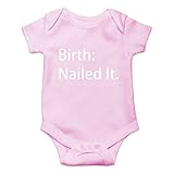 Crazy Bros Tee's Birth: Nailed It Funny Cute Novelty Infant One-Piece Baby Bodysuit (Newborn, Pink)