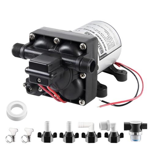 Image of WASSERMANN RV Water Pump 12 Volt DC 3.0GPM 55PSI Replacement For 4008-101-A65 Water Pump Self Priming Diaphragm Pump with Pressure Switch for RV Kitchen Bathroom Marine Yacht Garden Camper Water Pumps