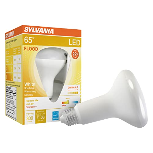Image of LEDVANCE Flood BR30 LED Light Bulb, 65W = 9W, Dimmable, 22 Year, 800 Lumens, 3000K, White - 1 Pack (41111)
