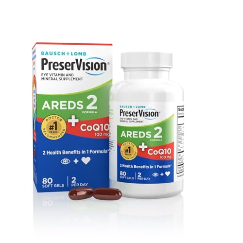 Image of PreserVision AREDS 2 Eye Vitamins + CoQ10, Lutein & Zeaxanthin, 80 Softgels