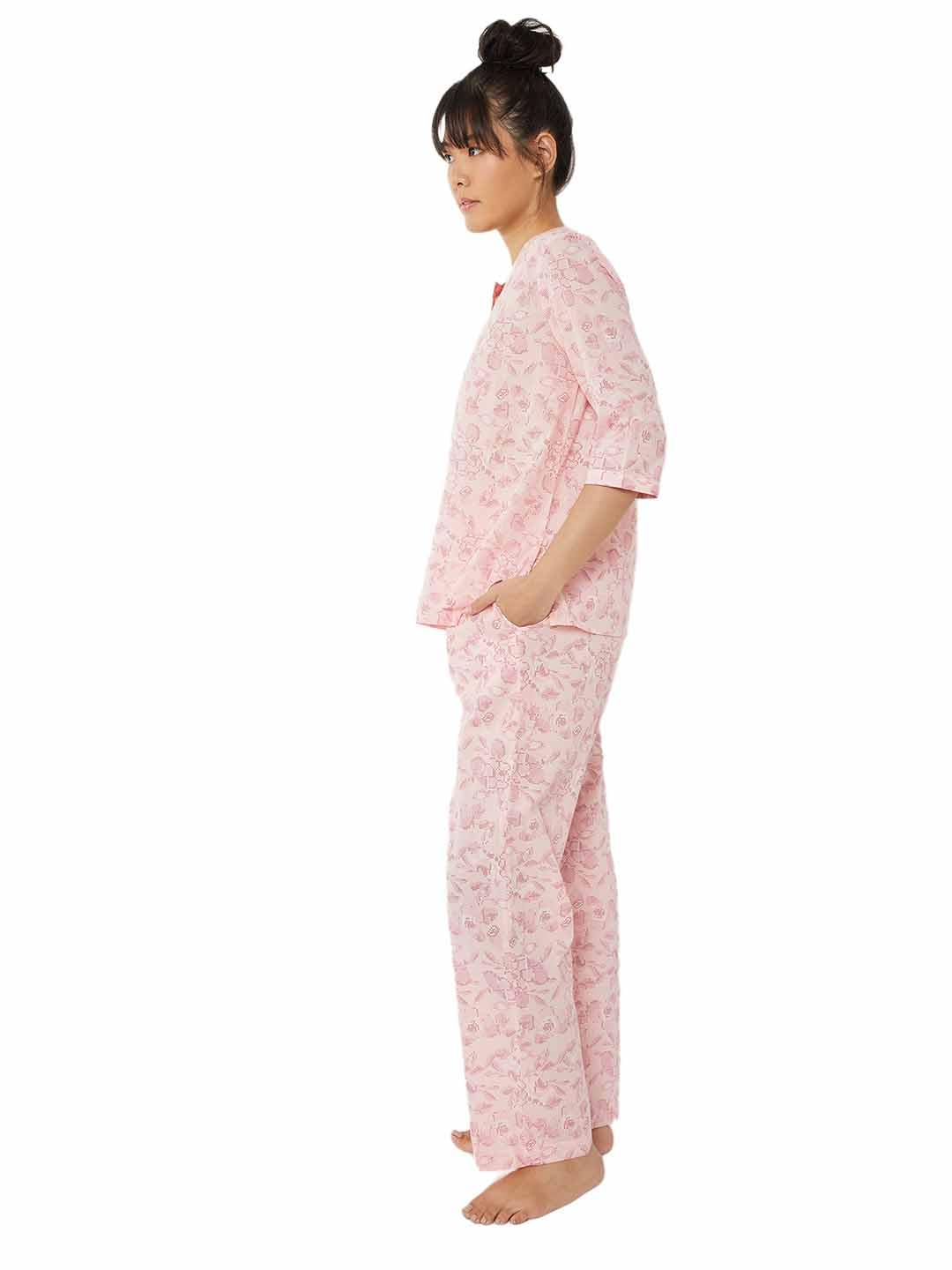 max Women's Printed 3/4 th Sleeve Cotton Pyjama Set-picture-50