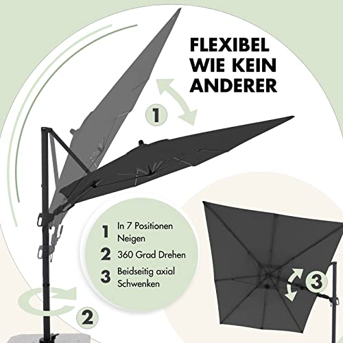 Rechteckiger Ampelschirm Doppler Derby Style für Garten und Terrasse