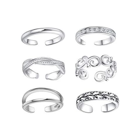 YAZILIND Adjustable Platinum Plated Toe Rings Set Cover
