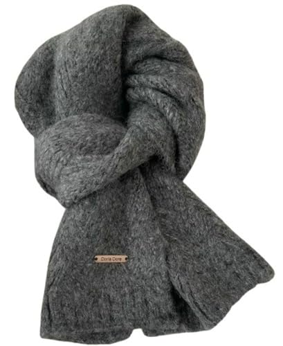Bagkeak Wool Blend Solid Color Knitted Scarf for Women Warm Shoulder Wrap Versatile Layering Accessory for Fall, Winter