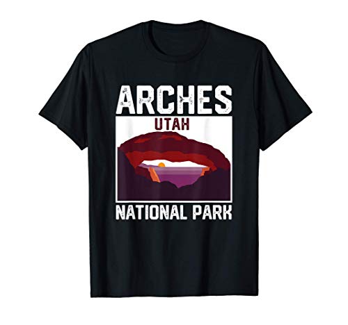 Arches Utah Park Sunset Vintage Design Nature Camp Camiseta