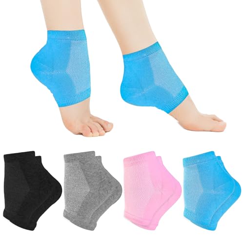 4 Paar Gel-Fersensocken, Feuchtigkeitsspendende Socken, Weiche Lüften Gel Ferse Socken, Bequem, Weich, Belüftet, Feuchtigkeitsspendend, Geeignet für die Pflege der Haut, Trockene, Rissige High