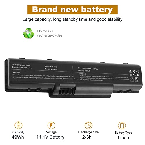 Battery For Acer Aspire 5732Z 4730Z 4732 5735Z 5734Z 4720Z 5740 5738 5735 5542 5532 5536 5517 5516 5332 5334 5738 4520, Fits P/N As07A31 As07A32 As07A41 As07A42 As07A51 As07A52 As07A71 As07A72 As07A75 #TOP2