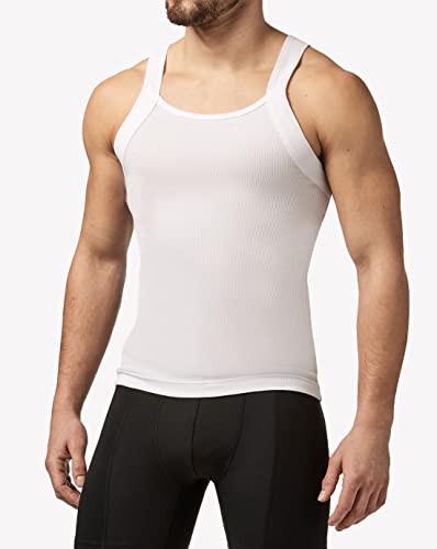 Papi Men's 3-Pack Cotton Square Neck Tank Top, White, X-Large3