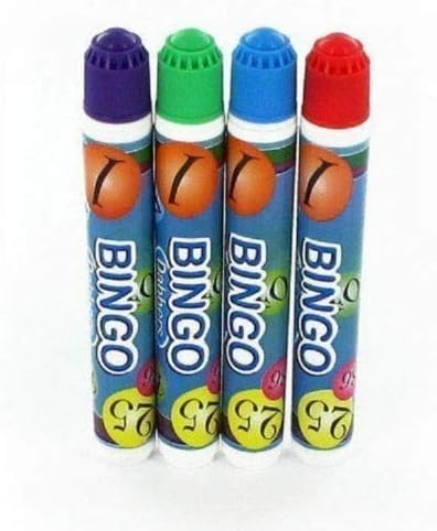 SDMAX BINGO DABBERS BINGO MARKERS MULTI-COLOURED PENS FOR BINGO TICKETS PACK OF 4