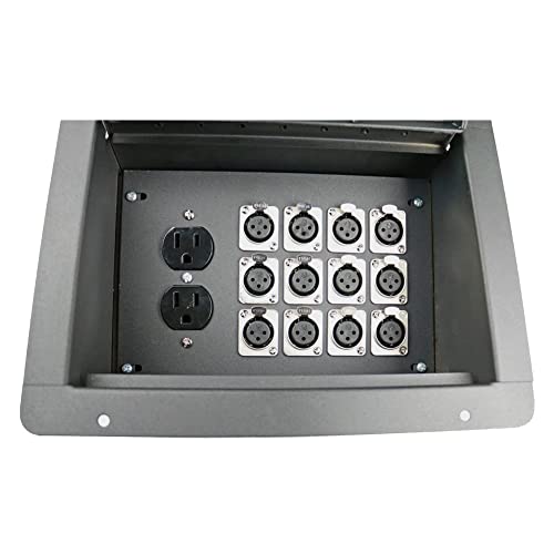 Elite Core FBL12+AC Recessed Floor Box with 12 XLRF and Duplex AC...