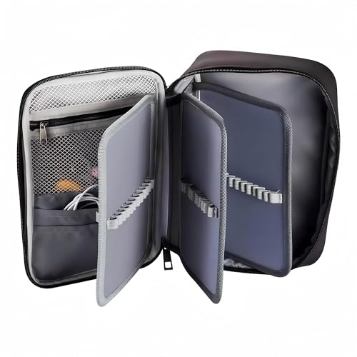 Image of Eiyye Portable Colored Pencil Case Pencil Organizer Holds 72 Pencils Large Capacity Zippered Pencil Holder for Colored Pencils,Pen not included(Black)