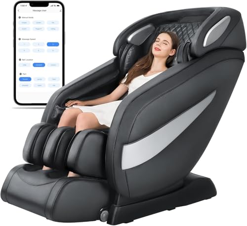 OWAYS Massage Chair,2024 3D Massage Chairs Full Body Zero Gravity Shiatsu Massage Chairs Recliner,SL Track Airbag Yoga Stretch,Foot Roller (Black-L2)