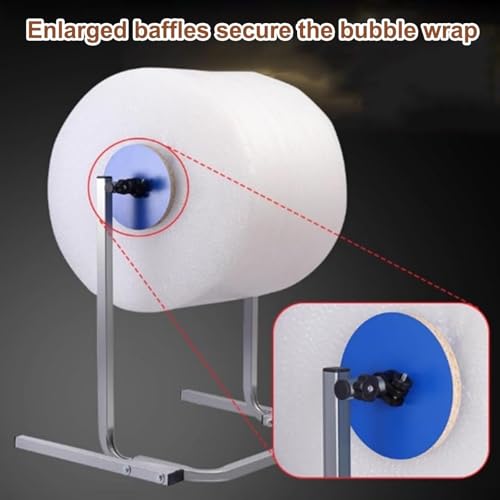 Dispenser per rotolo di pluriball, supporto per rotolo da pavimento, supporto verticale per rotolo di carta manuale, per imballaggi e spedizioni in movimento