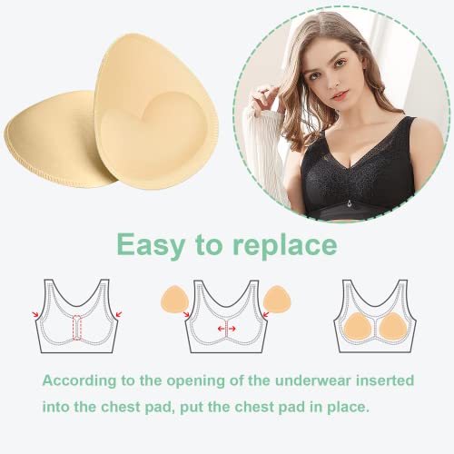 Fanmaous 4 Pairs Bra Pad Insert,Removable Sport Bra Cup Triangle Breathable & Reusable Bra Pad For Yoga Bra,Swimsuits,Bikini #TOP5