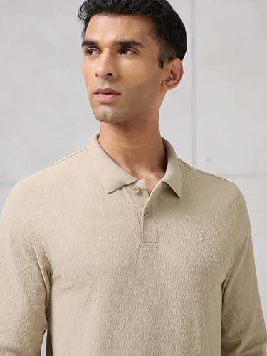 Image of TECHNOSPORT Men's Slim Fit Textured Active Out Full Sleeve T-Shirt for Gym, Sports & Regular Use