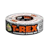T-Rex Tape Heavy Duty Duct Tape with UV Resistant & Waterproof Backing for Ferociously Strong Repairs, 1.88' x 50 yd, White, 1 Roll