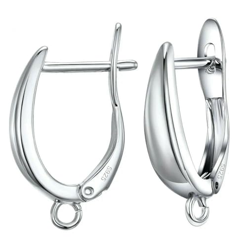 ZFISH Auténtica plata de ley 925 100% circón, hallazgos para pendientes, cierre de palanca, accesorios, suministros hechos a mano, diseño 8