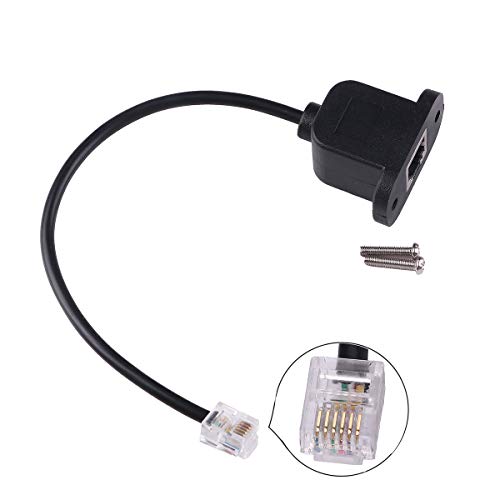 Cable adaptador RJ11/RJ12 6P6C 0.8 pies miniatura 2