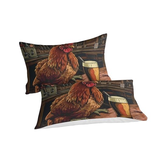 Lkkendugd 3D Con Stampa Di Cock Set Di Biancheria Da Letto 3 Pezzi Copripiumino Con Chiusura A Cerniera Per Ragazzi E Ragazze,Coppie,Camera Da Letto,Decorazione King（220X240Cm） - 2