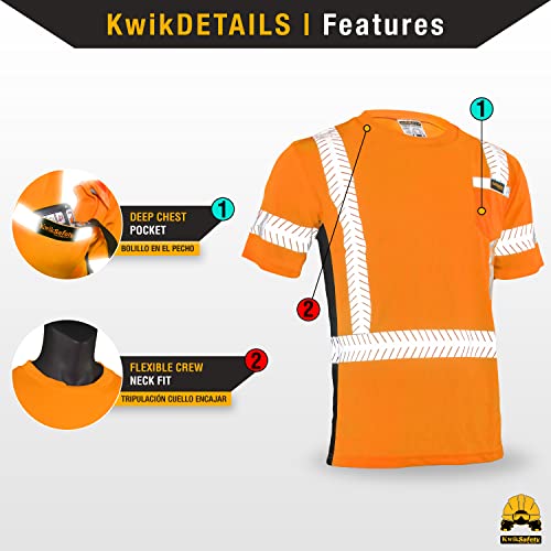 KwikSafety - Charlotte, NC - Renaissance Man Short Sleeve Safety Shirt - Fishbone Tape - Class 2 ANSI OSHA High Vis Reflective Gear/Orange XL - Thumbnail 5
