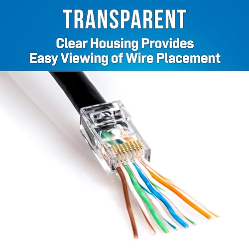 Connecteurs RJ45 CAT7 non blindés Jonard Tools, lot de 100 pièces pour câble Ethernet - 2