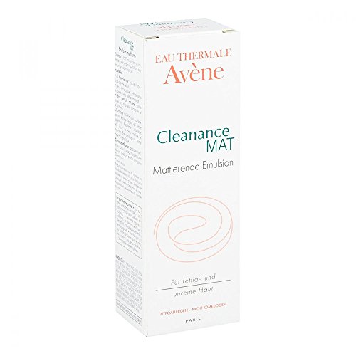 Avène Cleanance MAT Mattifying Emulsion Lightweight Oil-Free Moisturizer for Acne Prone Skin, 1.35 Oz