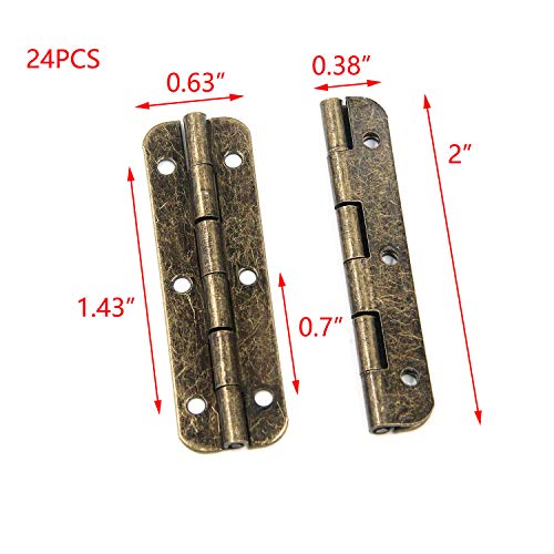 T Tulead Door Hinges Folding Hinges 2-Inch Butt Hinges Cabinet Hinge Replacement Bronze Piano Hinges 24Pcs With Mounting Screws #TOP1