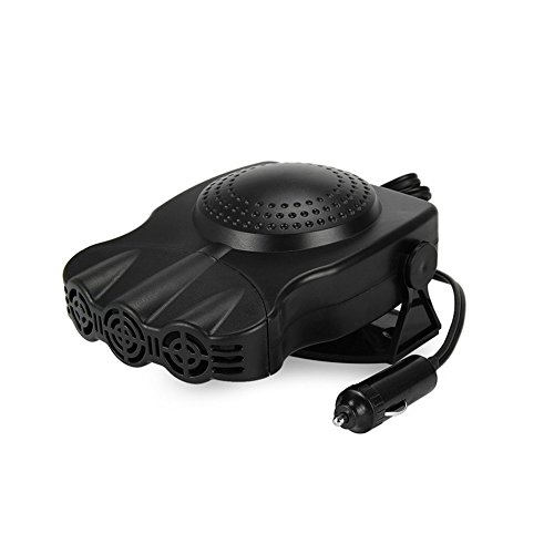 12V Portable in Car Heater Fan Window Defroster Defogger Electric Car Heater Warm Wind Cigarette Socket 150W Black