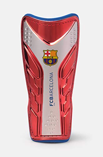 Josma Sport Espinilleras oficiales del FC Barcelona para adultos. Rojo metálico con detalles grises. Producto con licencia original.