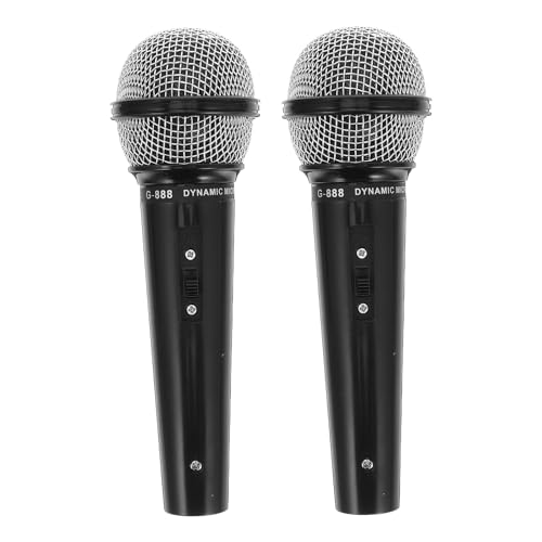 BESPORTBLE Lot de 2 Microphones de Simulation pour Enfants, Accessoires de Jeu sur Scène (Noir)