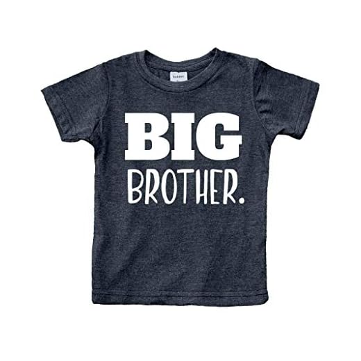 Big Brother Shirt for Toddler Promoted to Best Big Brother Announcement Baby Boys (Charcoal Black, 6 Years)