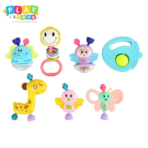 Image of Play & Grow Teethable Rattle Set Pack of 07pcs Infant Early Learning and Sensory devlopment Toy
