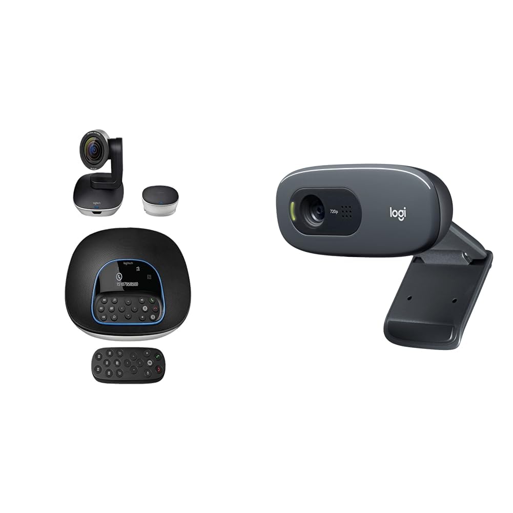 Logitech Group Bundle per Videoconferenze & C270 Webcam HD, 720p/30fps, Videochiamate HD Widescreen, Correzione Automatica ‎Luminosità, Microfono Riduzione del Rumore