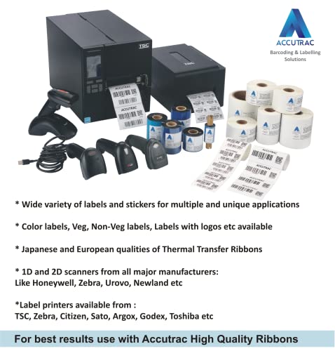 Image of ACCUTRAC Barcode Labels Stickers 2UP 50MM x 25MM (2 inch x 1 inch), Pack of 3