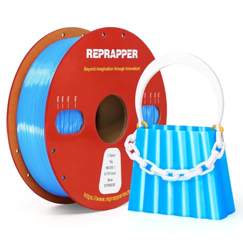Image of Reprapper Silk TPU Filament, 95A Shore Hardness, 1kg TPU 1.75mm, Elastic 3D Printer Filament, Flexible & Soft Filament for 3D Printer (± 0.03mm) 2.2lb, Blue