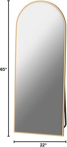 Miniatura 10 de Espejo de suelo, arqueado de cuerpo entero para colgar o apoyarse contra la pared, espejo corporal para dormitorio, espejo montado en la pared