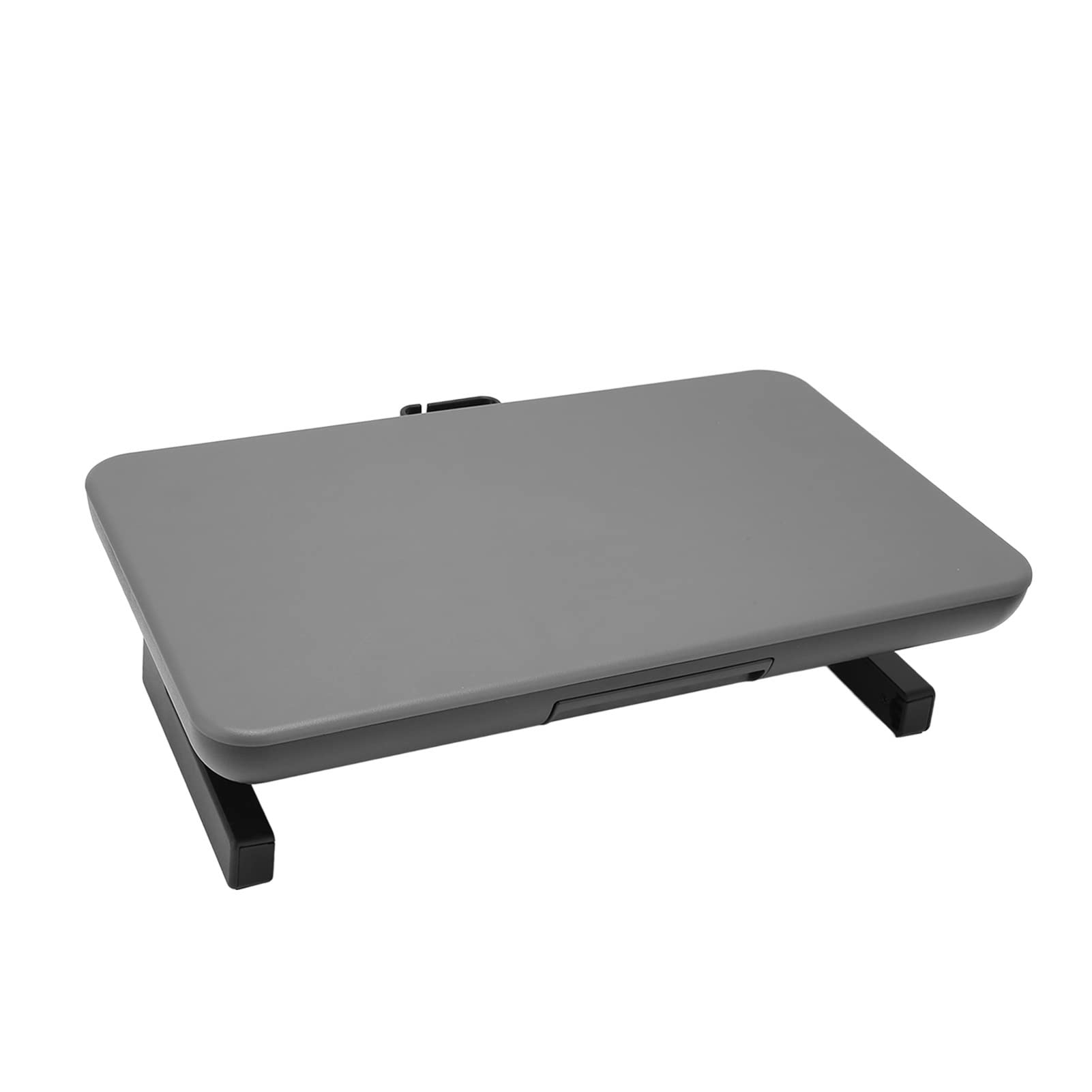 Treppiede per computer a forma di L, supporto ergonomico per scrivania con cassetto portaoggetti e clip per la gestione dei cavi, stabile 20 kg in metallo, supporto da scrivania in plastica