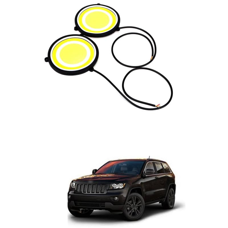 LOVMOTO Pair of Car DRL Daytime Running Light Round Shape White LED COB Driving Fog Lamp SET OF 2 PCS Comfortable With Cher-okee
