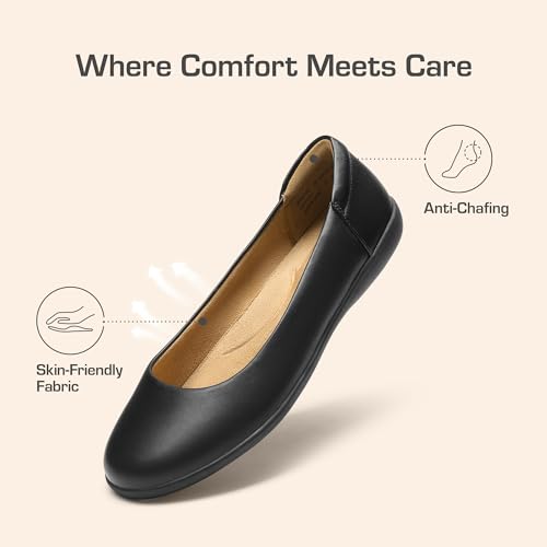 Dream Pairs Women’S Comfortable Ballet Shoes With Arch Support, Ladies' Dressy Work Flats, Round Toe Slip On Office Shoes,Size 8,Black,Sdfa2312W - 4