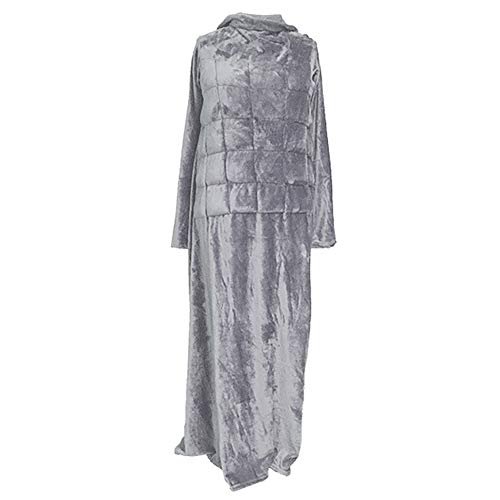 DAHLIA HOME Premium Fleece Weighted Blanket with Sleeves for Adult, Women, Men |